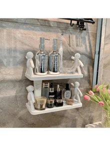 无需钻孔的多功能壁挂式收纳盒 - 人性化设计，适用于浴室、客厅、卧室和阳台 - 化妆品收纳、房间装饰、塑料返校