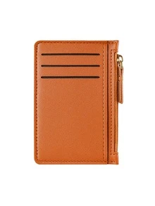 Ultra Thin Multi Card Wallet With Zip Closure For Women Large Capacity RFID Blocking ID Holder Slim Compact Coin Purse & Card Organizer Wallet Mini Wallet Purse Wallet Wallet Keychain - Multicolor - View 7