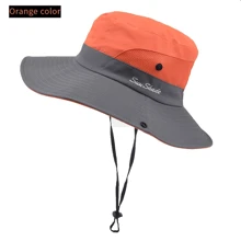 Sombrero de sol bicolor con agujero para cola de caballo para mujeres - Malla transpirable, impermeable, ala ancha adecuado para playa y pesca, opción perfecta para primavera, verano y otoño