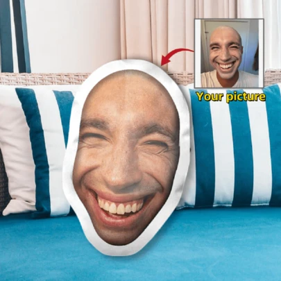 Almohada personalizada con rostro - Cojín con foto personalizada y divertida, con retratos realistas, es un regalo ideal y divertido para cumpleaños, San Valentín, Navidad, Halloween y Acción de Gracias. Disponible en varios tamaños, sirve como cojín decorativo. También se ofrecen retratos personalizados de mascotas y retratos personalizados, lo que lo convierte en una almohada muy entretenida.