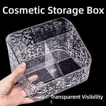 1 Stück acrylische Wellendesign Kosmetikaufbewahrungsbox, geeignet für Hautpflege, Lippenstifte, Badeartikel, Nagellack, Pinsel, Parfüm im Badezimmer, auf dem Schreibtisch, im Schlafzimmer, Schminktisch, Schmuckkasten, Tasche, Makeup Pinselhalter, Pinselhalter, Parfümorganizer, Tasche