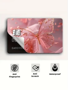4 piezas Pegatinas de tarjeta de crédito/débito con diseño de mariposa, Set de 4 pegatinas de tarjeta de débito de dibujos animados de colores, Pegatinas de tarjeta de crédito/débito de PVC de alta calidad, Pegatinas de tarjeta de crédito/débito de moda - Multicolor - Ver 11