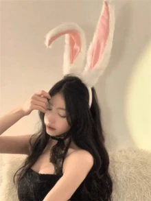 1 女士毛绒兔耳装饰发箍，毛绒兔耳发箍，柔软仿毛皮兔耳发箍，可爱角色扮演服装配饰，适合派对和万圣节，母亲节礼物，舒适轻便，节日派对头饰，柔软毛绒内耳面料，完美适用于复活节、生日和拍照，可爱圣诞派对头饰，优雅波西米亚风格秋冬季母亲节毕业典礼 - 彩色 - 查看 6