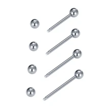 6 Pcs 16mm Straight Barbell Body Piercing Jewelry, Surgical Steel Tongue Ring