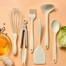 Ensemble d'ustensiles de cuisine en silicone résistants à haute température, spatule, louche. Outils de cuisine résistants à la chaleur