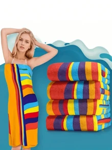 1pc Quick Dry Water Absorption Beach Towel, Swimming Towel, Comfortable Sand Towel, Stylish Pool Towel, Beautiful Yoga Mat, Beach Accessory, Essential Holiday Gift For Mother's Day, For Birthdays, For Children's Day, For Father's Day, For Graduation Travel Essentials Travel Accessories Beach Essentials