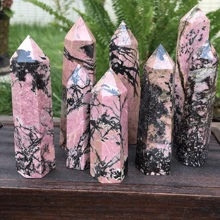 1 varinha de cristal de quartzo rosa, obelisco facetado natural estilo boêmio, adequada para meditação e cura energética