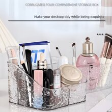 1 Stück acrylische Wellendesign Kosmetikaufbewahrungsbox, geeignet für Hautpflege, Lippenstifte, Badeartikel, Nagellack, Pinsel, Parfüm im Badezimmer, auf dem Schreibtisch, im Schlafzimmer, Schminktisch, Schmuckkasten, Tasche, Makeup Pinselhalter, Pinselhalter, Parfümorganizer, Tasche