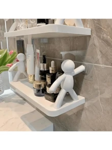 无需钻孔的多功能壁挂式收纳盒 - 人性化设计，适用于浴室、客厅、卧室和阳台 - 化妆品收纳、房间装饰、塑料返校