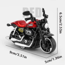 1pc Zinc Alloy Interactive Pull Back Motorcycle Toy - Extreme Detail Imitation, Exquisite Holiday Gift. It Can Also Be Collected And Displayed, As A Christmas Gift, For Collection,Back To School - Multicolor - View 12