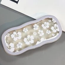 Étui à lunettes blanc à fleurs large, design transparent et résistant à la pression avec boîte à aspiration magnétique portable. Étui à lunettes de myopie rétro à la mode pour hommes et femmes - Cadeau de vacances mignon