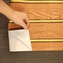 1 Roll Orange Woodgrain Peel And Stick Wallpaper, PVC Vinyl Self-Adhesive Customized Wall Covering, Waterproof, Dust-Proof And Oil-Resistant, Suitable For Bedroom, Living Room, Dining Room, Pantry, Party Events, 950*45cm/374*17.71inch Wall Paper Wall Stickers Room Decor Wall Decor
