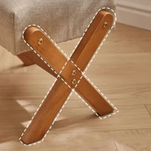 1pc北欧轻奢实木换鞋凳家用进门方凳客厅小茶几软包沙发 - 彩色 - 查看 6