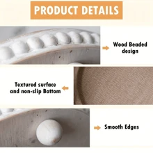 1 Pc 12 Inch Circular Decorative Tray, Suitable For Home Decoration - Retro Wooden Storage Tray, Aromatherapy Candle Holder Home Decoration Wooden Bead Tray - Living Room Decoration Circular Decorative Tray, Coffee Table Decoration Circular Tray, Kitchen Dining Table Decoration Circular Tray Or Farmhouse Service Tray