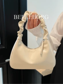 Fashionable Versatile Simple Pleated Strap Women's Shoulder Bag/ Underarm Bag - View 2