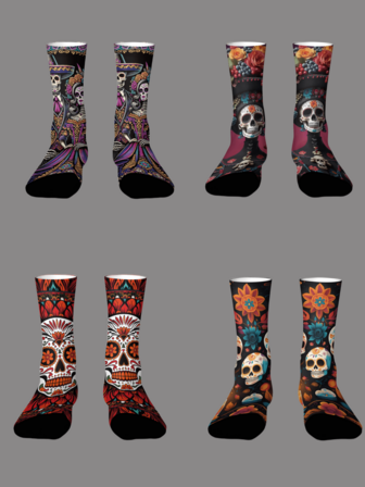 1 Pair Of 3D Digital Printing Socks Women's Mid-Calf Socks, Long Socks Men's Personalized Europe And The United States Sports Socks Couple Socks, Skull Pattern Fashion Socks, Suitable For Daily, Festivals, Parties, Fall