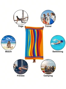 1pc Quick Dry Water Absorption Beach Towel, Swimming Towel, Comfortable Sand Towel, Stylish Pool Towel, Beautiful Yoga Mat, Beach Accessory, Essential Holiday Gift For Mother's Day, For Birthdays, For Children's Day, For Father's Day, For Graduation Travel Essentials Travel Accessories Beach Essentials