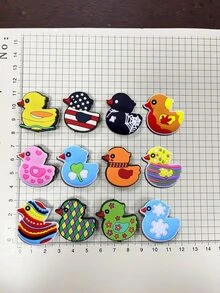 GCYCHENG 12pcs Cute Duck Theme Shoe Charms Accessories, Ideal Gift For Birthday, Christmas, Valentine's Day - Made Of PVC, Suitable For Bracelets, Bags And Other Accessories - Multicolor - View 5