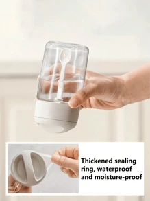 1pc 250ml Simple&Stylish Kitchen Glass Spice Jars, All-In-One 1.5g/0.053oz Salt Spoon Seasoning Storage Containers, Waterproof & Moisture-Proof, Durable & Easy To Clean