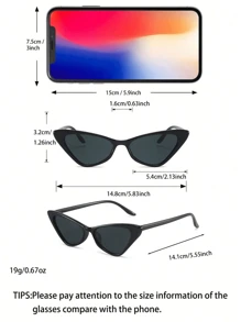 Conjunto de 3 piezas de nuevas gafas de declaración de moda de fotografía callejera en combinación de color azul