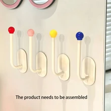 2 stuks multifunctionele haken, zonder boren, voor het opbergen van haaraccessoires, haarbanden, scrunchies, clips, haarelastiekjes, haarelastiekjes en sieraden - zelfmontage vereist
