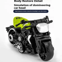 1pc Zinc Alloy Interactive Pull Back Motorcycle Toy - Extreme Detail Imitation, Exquisite Holiday Gift. It Can Also Be Collected And Displayed, As A Christmas Gift, For Collection,Back To School - Multicolor - View 10