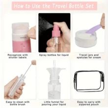 17pcs/1 Sets Of Silicone Travel Bottles, Leakproof, Empty Refillable, Tsa Approved, With Portable Storage Bag, For Toiletries, Cosmetics, Shampoo, Soap, Conditioner, Lotion Liquid, Vacation, In Pink, Creamy White, Magenta, Ivory White, Turmeric Colors, With Hand Wash Or Professional Dry Clean Care Instructions - Multicolor - View 4