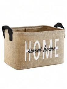 Organizador de lavandería de yute para armario, organizador de juguetes para habitación de niños, cesta de almacenamiento plegable de 30x22x18 - Multicolor - Ver 3