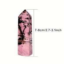 1 varinha de cristal de quartzo rosa, obelisco facetado natural estilo boêmio, adequada para meditação e cura energética