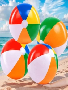 Inflatable Pool Floats, For Party Decorations, Summer Beach Water Games, Beach Balls, 1pc Is Essential For Family Travel, Party Supplies, Beach Essentials, Pool Games, Swimming Games, Inflatable Games, Beach Accessories - Multicolor - View 1