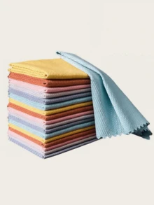 1/5/10pcs Ultra Fine Fiber Glass Cleaning Cloths, Lint-Free, Suitable For Cleaning Car Windows, Kitchen Mirrors, Leaves No Traces, Reusable Fish Scale Polishing Rags, Convenient For Home, Outdoor Picnics And Travel, Random Colors - View 1