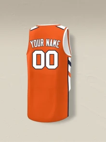 Custom Basketball Jersey Personalized Printed Reversible Customized Name Number Team Jerseys Men Women Youth Orange V-Neck Shirts Gift Sports - Orange - View 3