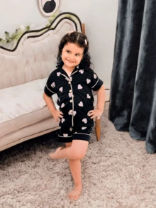 American Pajamas For Children Short Children's Girl Comfort Blouse Short Doll - màu đen - Xem 2