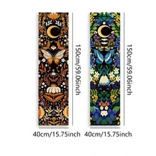 Moth And Moon Vertical Banner Tapestry, 2Pcs/Set, Butterfly Flowers Plant Leaves Long Narrow Tapestry Wall Hanging Art Aesthetic Tapestries Ideal Festival Gifts For Friends Polyester Stitched Edges Wall Decor For Bedroom Living Room - Multicolor - View 10