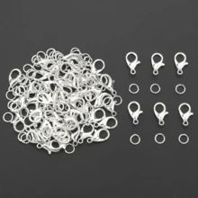 50/100/200 Pieces/Pack Jewelry Making Kit 25/50/100 Pieces Lobster Clasp 25/50/100 Pieces Open Jump Rings Pocket Closed Rings Handmade Bracelets Necklaces Earrings Accessories Parts