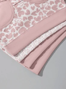 4pcs/Pack Women's Soft & Comfortable Heart Print Plus Size High Waist Briefs