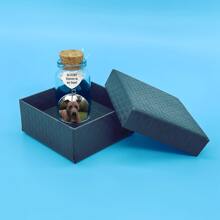 1PC Personalized Pet Memorial Glass Jar With Photo&Fur&Engraved Words,Heart Shape Pet Memorial Fur Bottle Keepsake For Women And Men With Gifts Box