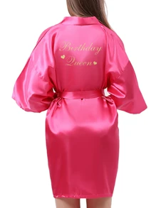 Bata de mujer para fiesta de cumpleaños, reina del spa, bata estilo kimono, bata de spa, bata de pijamada, bata de seda, bata de dormir, reina de cumpleaños, fiesta, regalo, decoración del hogar y el baño, verano, vuelta a la escuela