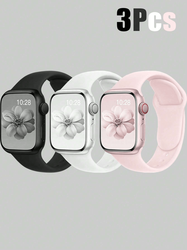 1 Stück Uhrenarmband, weich und wasserdicht, unsichtbarer Schnallen-Silikon-Sportarmband, kompatibel mit Serien Ultra/10/9/8/7/6/SE/5/4/3, stilsicher und bequem, Uhrenarmband einfach zu ersetzen, geeignet für Jungen und Mädchen