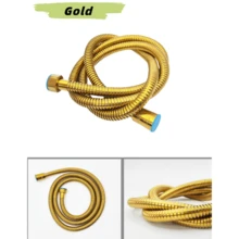 1pc Stainless Steel High-Pressure Shower Hose, Anti-Corrosion & Kink-Resistant Handheld Showerhead Pipe, Easy-Install No-Electricity Needed Shower Accessory,Available In 60in Lengths(Chrome, Black,Gold,Selectable)