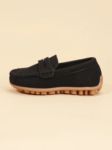 1 Pair Baby Suede-Like Sport Shoes, Slip-On Loafers, Toddler Boys/Girls Preschool Flat Shoes Suitable For School And Activities