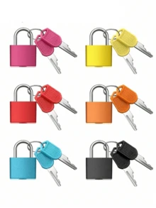 2 件/包彩色塑料外壳行李箱锁，锌合金迷你挂锁带钥匙，适用于行李箱、储物柜、体育馆教室、旅行背包 - 便携式行李锁，适用于旅行、储物柜和度假行李箱
