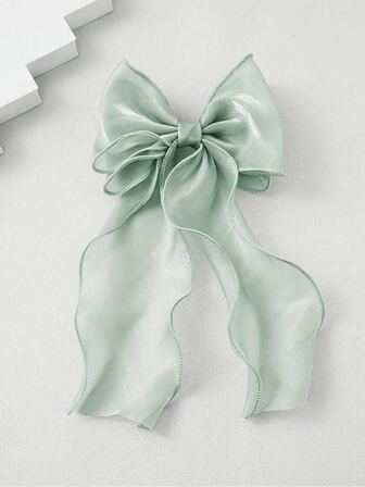 1/2pcs Hair Bow Barrette Organza Bowknot Hair Clip Sweet Hair Clip Solid Color Bow Clips Hair Accessories For Women Girls Claw Clips Hair Claws Hair Barrettes, School Stuff