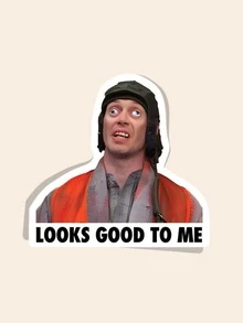 1 Buah Stiker Lucu Helm Pengaman - Meme "Looks Good To Me". Stiker Vinyl untuk Laptop, Tumbler, Buku - MultiWarna - View 1