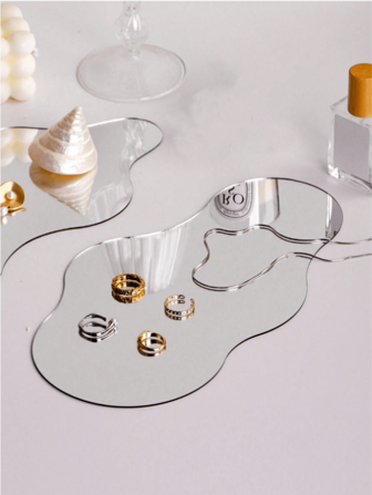 1 Piece Mirror Vanity Tray, Jewelry Holder & Display Decor For Bedroom, Entryway, Photo Shoot, High-Quality Storage Tray Back To School