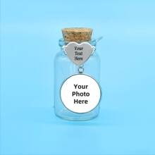 1PC Personalized Pet Memorial Glass Jar With Photo&Fur&Engraved Words,Heart Shape Pet Memorial Fur Bottle Keepsake For Women And Men With Gifts Box