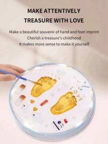 新生儿手印和脚印粘土，婴儿纪念品礼物