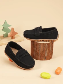 1 Pair Baby Suede-Like Sport Shoes, Slip-On Loafers, Toddler Boys/Girls Preschool Flat Shoes Suitable For School And Activities