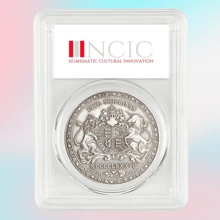 39mm/1,54 Zoll, eingeboxt, 1887 britische Victoriakrone 5 Shilling, Kupfernachbildung, ein Geschenk von einem Sammler historischer Münzen