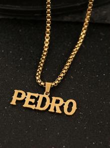 1pc Children's Customized Letter Name Necklace, Thick Chain Chain, Square Faux Pearl Pendant, Stainless Steel Bold Nameplate Necklace Personalized Jewelry Party Anniversary Gift Children's Party Children Wear Jewelry Necklace, Simple And Atmospheric, Holiday Gifts Versatile Clothes,Letter,Engraved,Ornamental,Exquisite,Stylish,Modern,Custom,Personalised,Unique,Customized,Baby Gifts,Ideal Gifts For Him,Ideal Gifts For Her,Son,Daughter